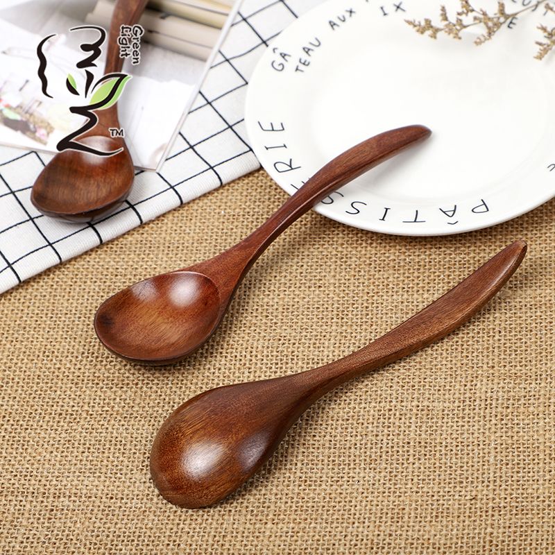 Old lacquer mouse tail round head spoon 18*4.3CM coffee spoon, hot pot seasoning spoon, stirring rod, small spoon, special measuring spoon for milk tea and honey seasonings details Picture