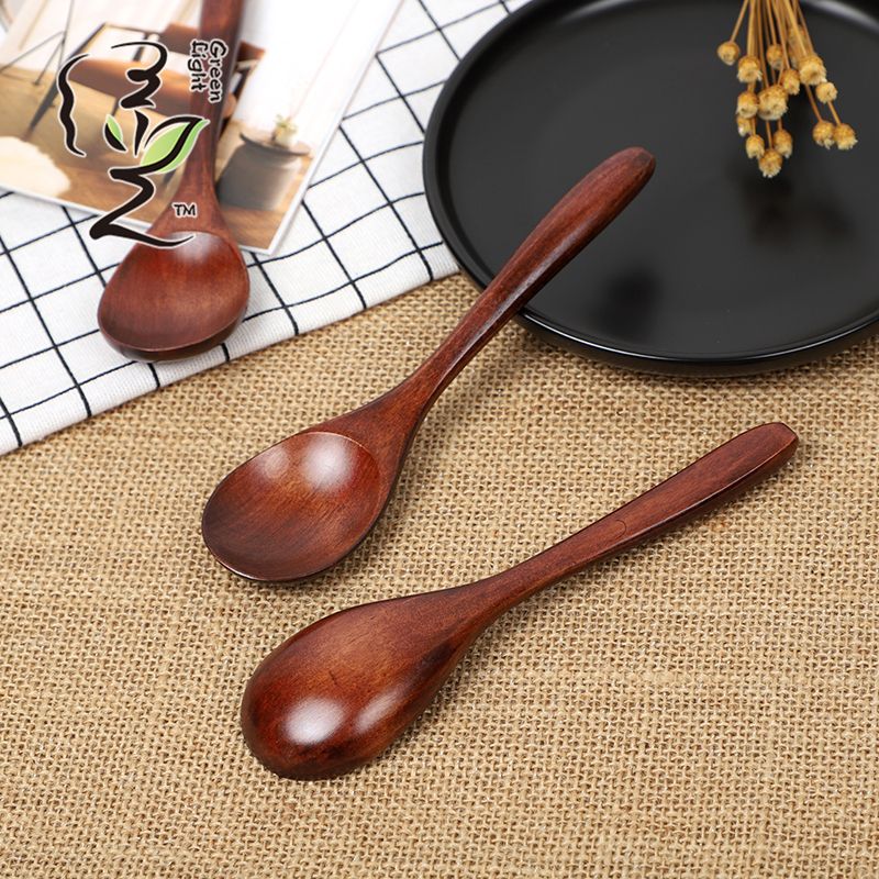 Old lacquer semi-round handle spoon 16*4.CM coffee spoon, hot pot seasoning spoon, stirring rod, small spoon, special measuring spoon for milk tea and honey seasonings details Picture