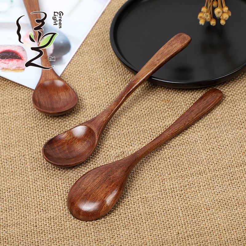 Old lacquer round head spoon 18*4CM coffee spoon, hot pot seasoning spoon, stirring rod, small spoon, special measuring spoon for milk tea and honey seasonings details Picture