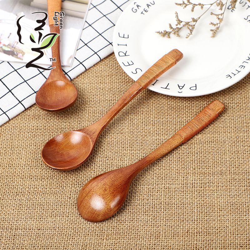 Old lacquer tied wire round tip spoon 18*4.2CM coffee spoon, hot pot seasoning spoon, stirring rod, small spoon, special measuring spoon for milk tea and honey seasonings details Picture