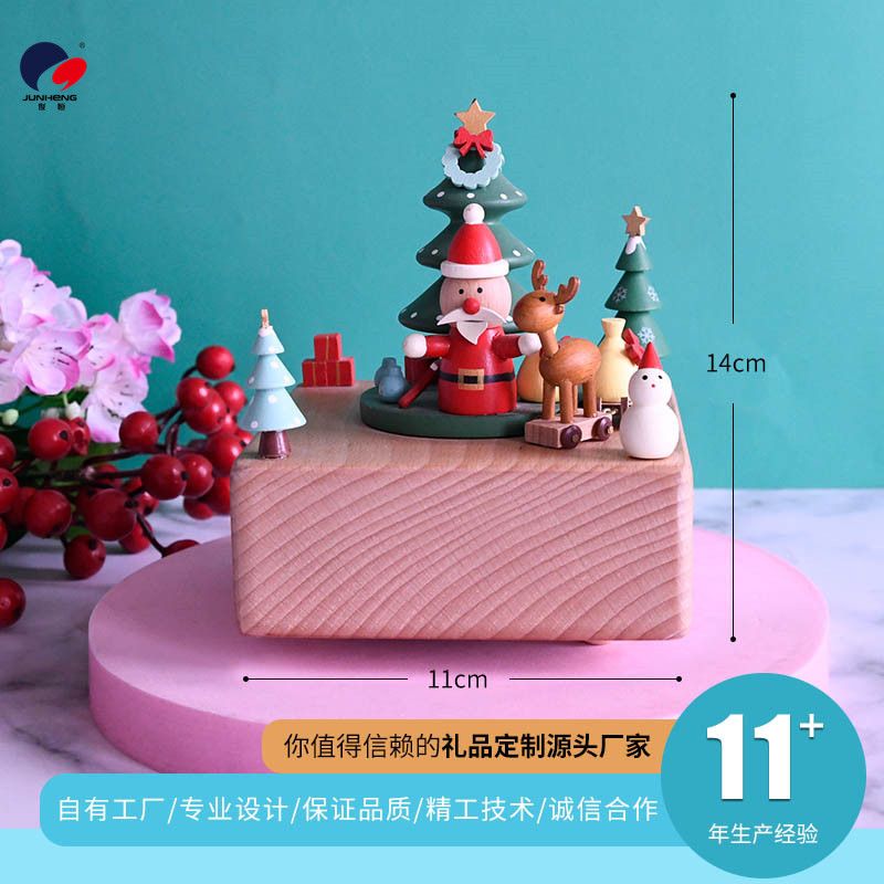 Factory direct sales of cat wooden Christmas birthday gift lovers festive wedding music box love wedding full figure