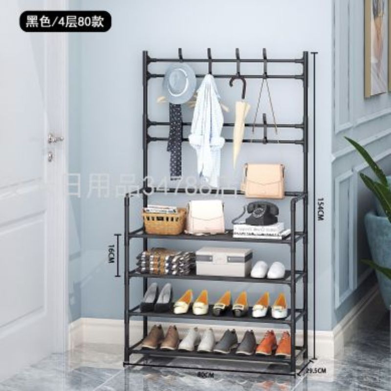 New floor coat and hat stand home integrated shoe and hat stand Bedroom living room clothes hanging rack YPG4 floor 80