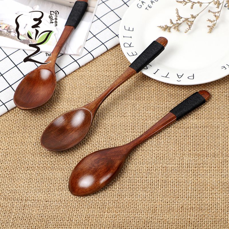 Old lacquer binding wire handle imitation stainless steel spoon 18*4.CM coffee spoon, hot pot seasoning spoon, stirring rod, small spoon, special measuring spoon for milk tea and honey seasonings details Picture