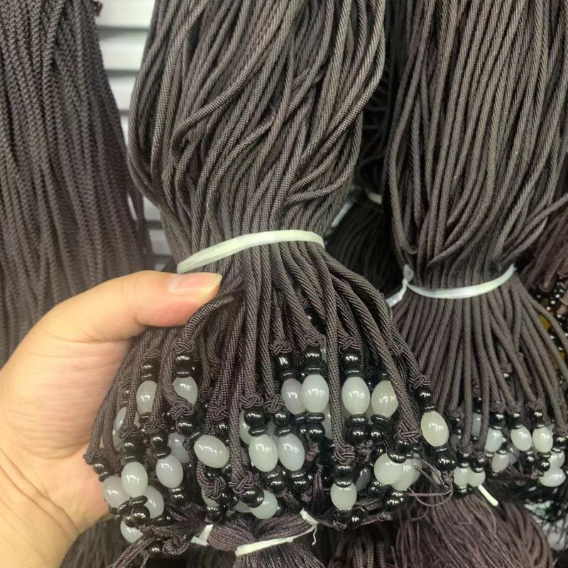 Gray Agate Rice Beads Non-Adjustable Rice Beads Sweater Rope Pendant Rope Necklace Rope Application Scenario