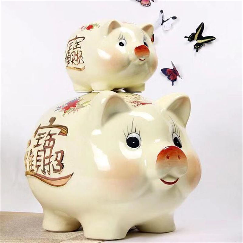Nantai white porcelain piggy bank pig can store desirable decoration