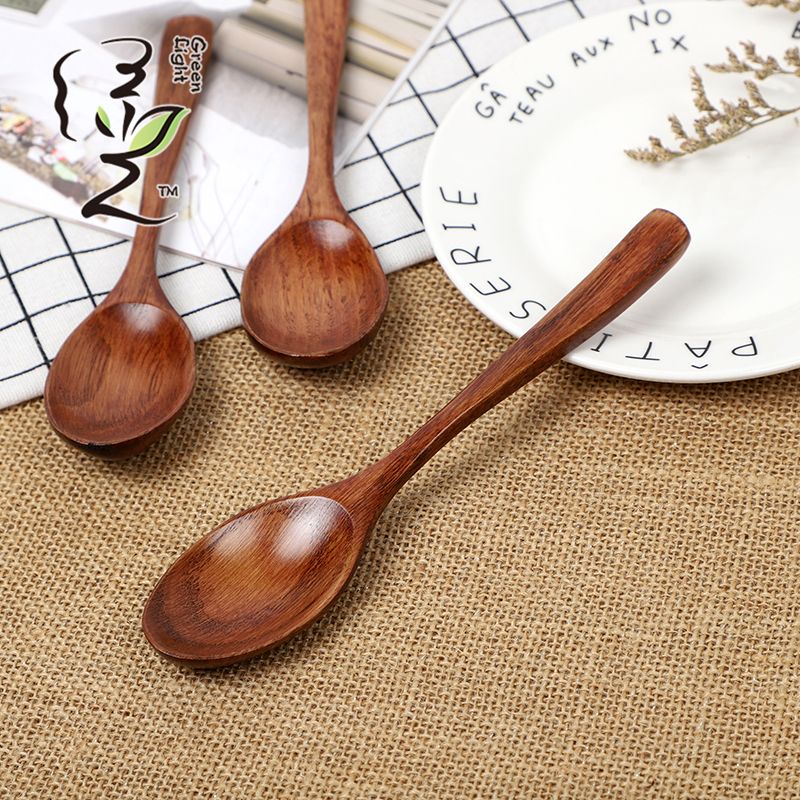 Old lacquer imitation stainless steel spoon 19*4CM coffee spoon, hot pot seasoning spoon, stirring rod, small spoon, special measuring spoon for milk tea and honey seasonings Specification drawing
