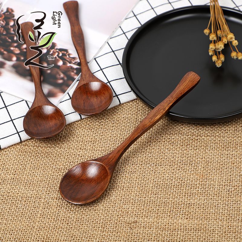 Old lacquer special-shaped medium round spoon 16*4.0CM coffee spoon, hot pot seasoning spoon, stirring rod, small spoon, special measuring spoon for milk tea and honey seasonings Specification drawing
