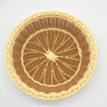 圆形仿藤筐编织收纳面包篮水果篮 超市酒店 展示篮 塑料编织篮