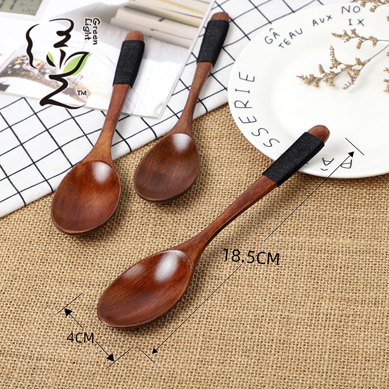 Old lacquer binding wire handle imitation stainless steel spoon 18*4.CM coffee spoon, hot pot seasoning spoon, stirring rod, small spoon, special measuring spoon for milk tea and honey seasonings Application Scenario