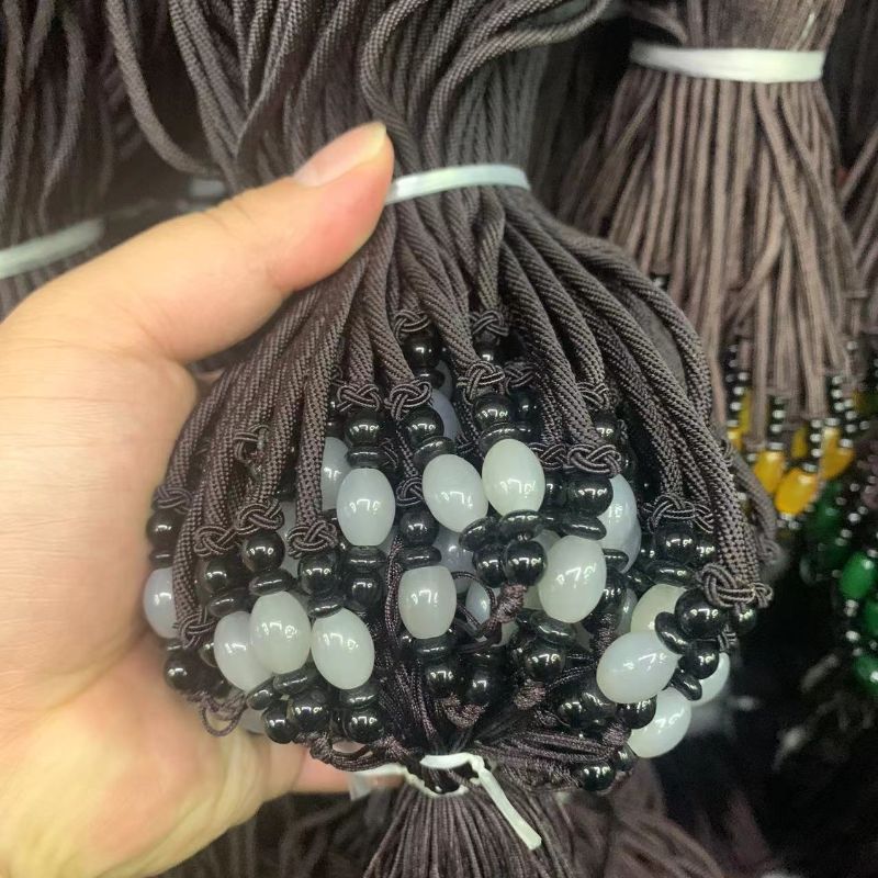 Gray Agate Rice Beads Non-Adjustable Rice Beads Sweater Rope Pendant Rope Necklace Rope Specification drawing
