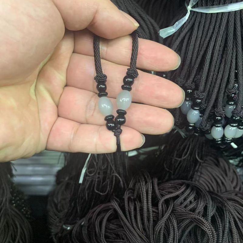 Gray Agate Rice Beads Non-Adjustable Rice Beads Sweater Rope Pendant Rope Necklace Rope Item Picture
