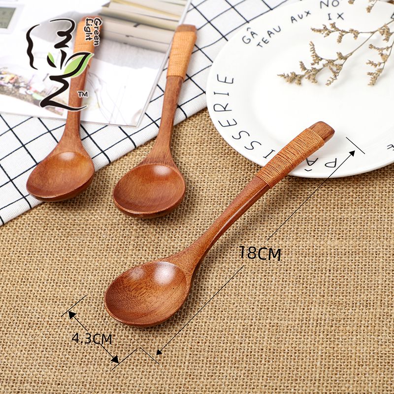 Old lacquer tied wire round tip spoon 18*4.2CM coffee spoon, hot pot seasoning spoon, stirring rod, small spoon, special measuring spoon for milk tea and honey seasonings Application Scenario