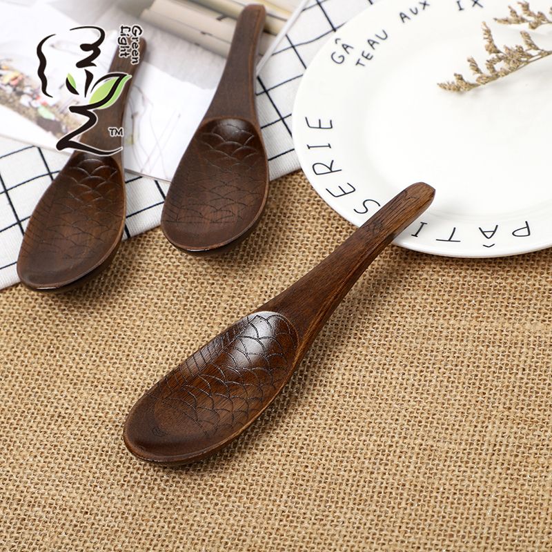 Old lacquer fish spoon creative spoon 16*4CM coffee spoon, hot pot seasoning spoon, stirring rod, small spoon, special measuring spoon for milk tea and honey seasonings Specification drawing