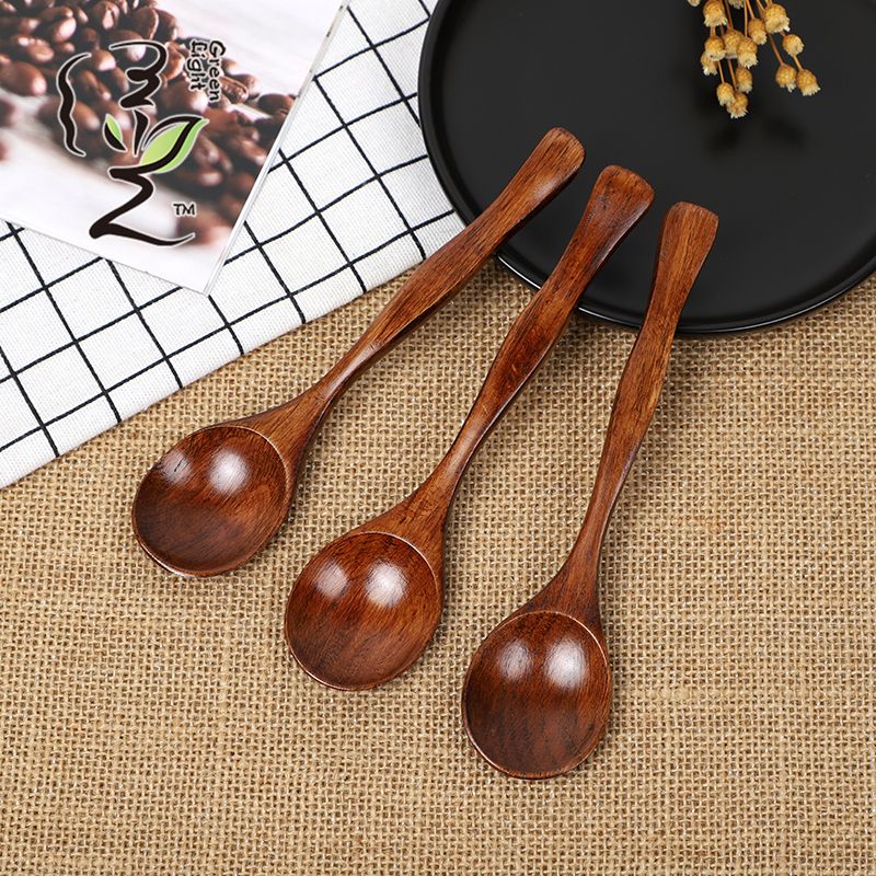 Old lacquer special-shaped medium round spoon 16*4.0CM coffee spoon, hot pot seasoning spoon, stirring rod, small spoon, special measuring spoon for milk tea and honey seasonings full figure