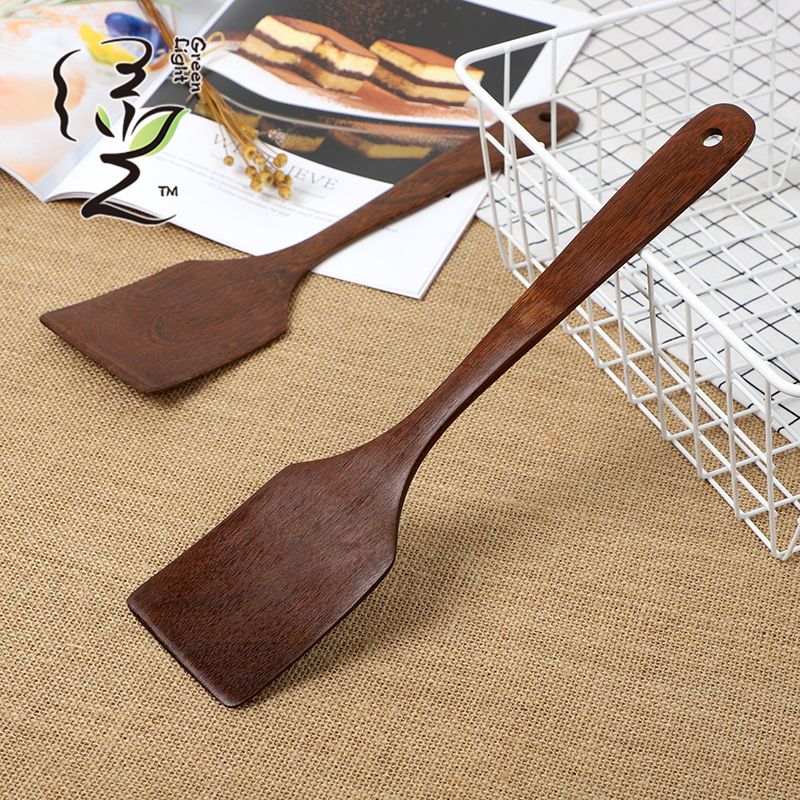 Chicken wing spatula, wooden spatula, 33*7.5CM, non-stick pan spatula, household non-stick pan spatula, wooden spoon, high-temperature resistant wooden cooking spatula Specification drawing