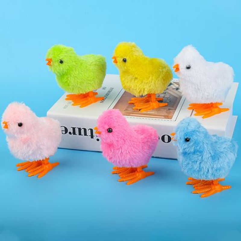 Wind-up chicken stuffed rooster toy Cartoon Wind-up rabbit children's toy stall toy full figure
