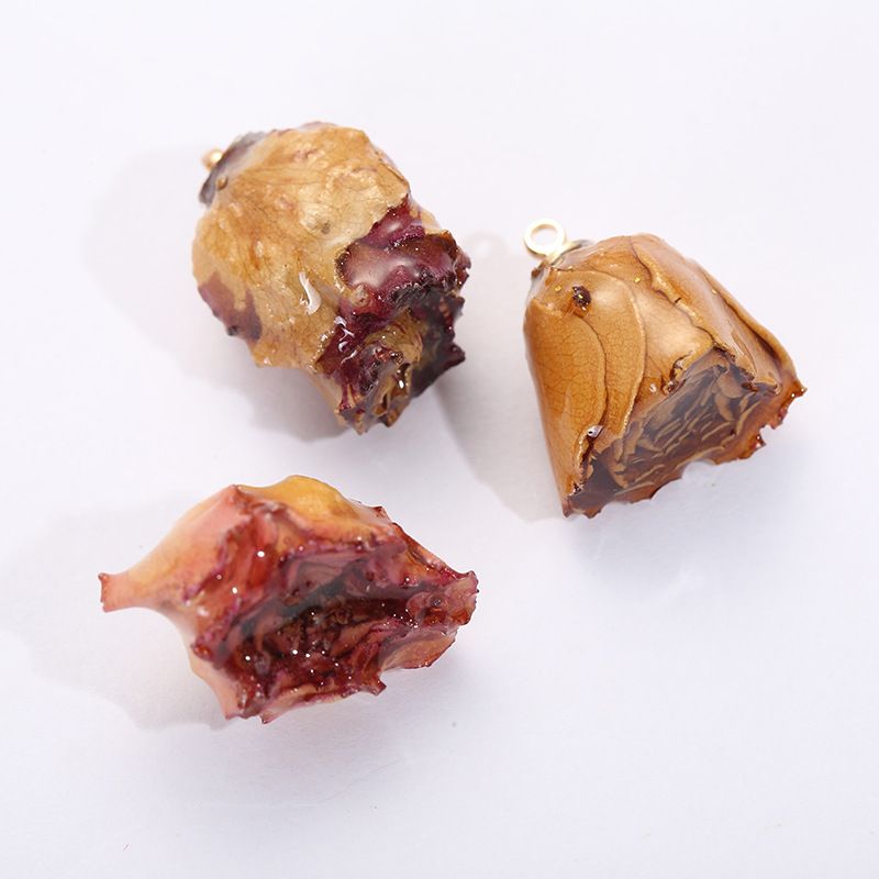 New natural flower jewelry accessories, niche retro rose earrings and pendants, handcrafted diy semi-finished materials