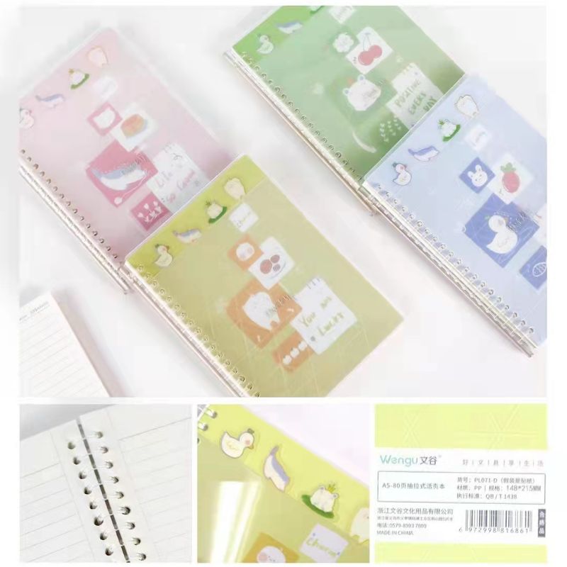 Wengu Stationery Factory offers direct sales of new crystal pull-out loose-leaf notebooks Specification image