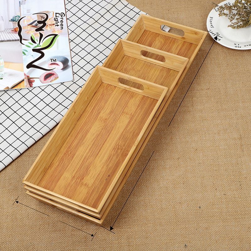 Bamboo Tray Creative Pizza Tray Bamboo Tea Tray Japanese Rectangular Tray Home Cake Tray 50*16CM/40*16CM/30*16CM/SET thumbnail