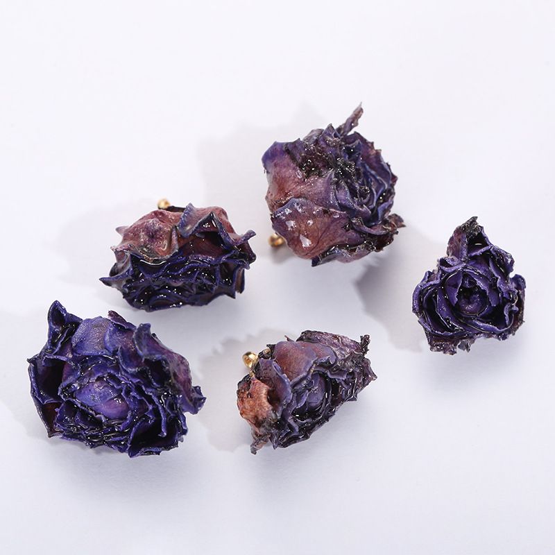 Wholesale of cross-border European and American niche colored rose earrings, women's accessories, irregular handmade diy jewelry and accessories Specification image