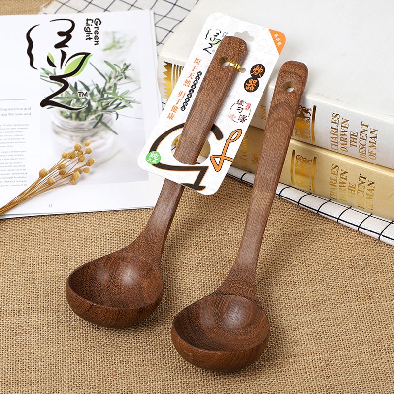 Chicken wing wood oil spoon 27*7.8CM long-handled soup spoon Japanese ramen spoon porridge serving spoon household soup spoon full figure