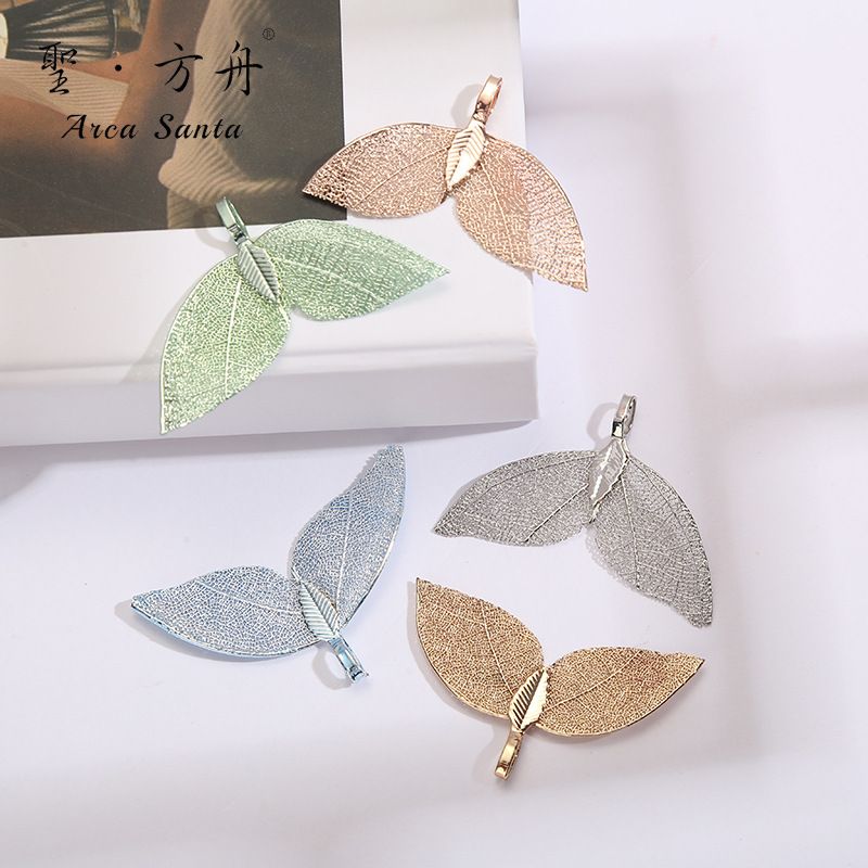 diy natural leaf earrings, accessories, cut leaves, saplings, pendants, semi-finished jewelry and accessories, cross-border