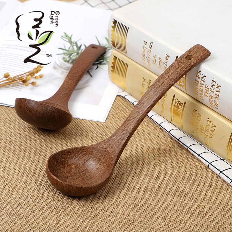 Chicken wing wood soup spoon 25*7.8CM long-handled soup spoon Japanese ramen spoon porridge serving spoon household soup spoon Specification drawing