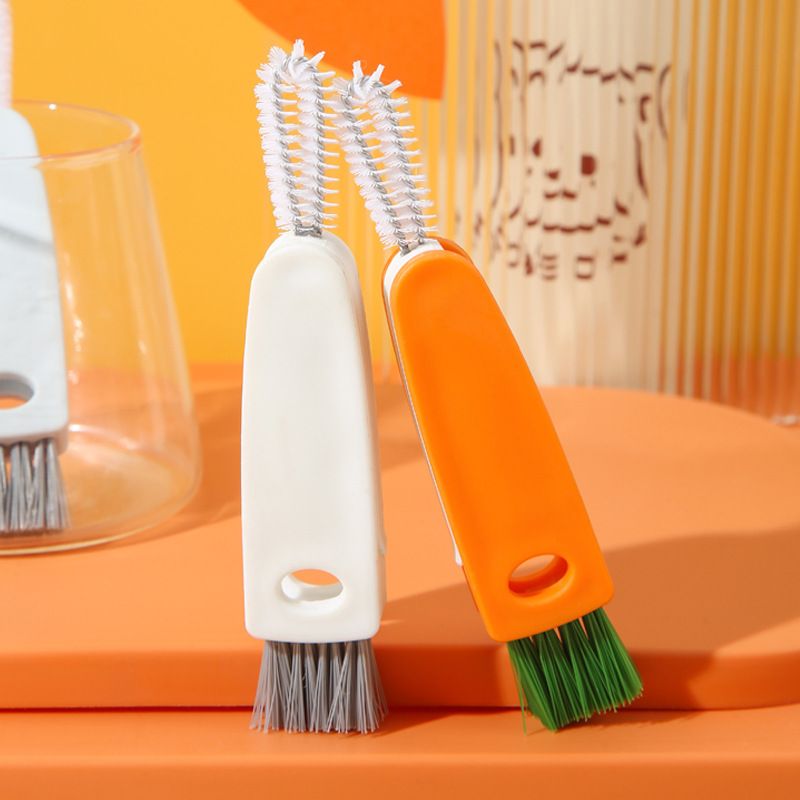 Creative carrot cup brush, three-in-one cup lid cleaning brush, nipple crevices and grooves cleaning, no blind spots brush details Picture