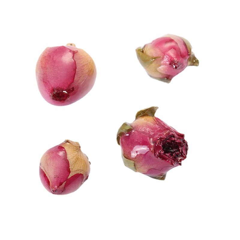天然不规则花朵饰品耳环配件桃红玫瑰系列小众吊坠半成品跨境批发详情图3