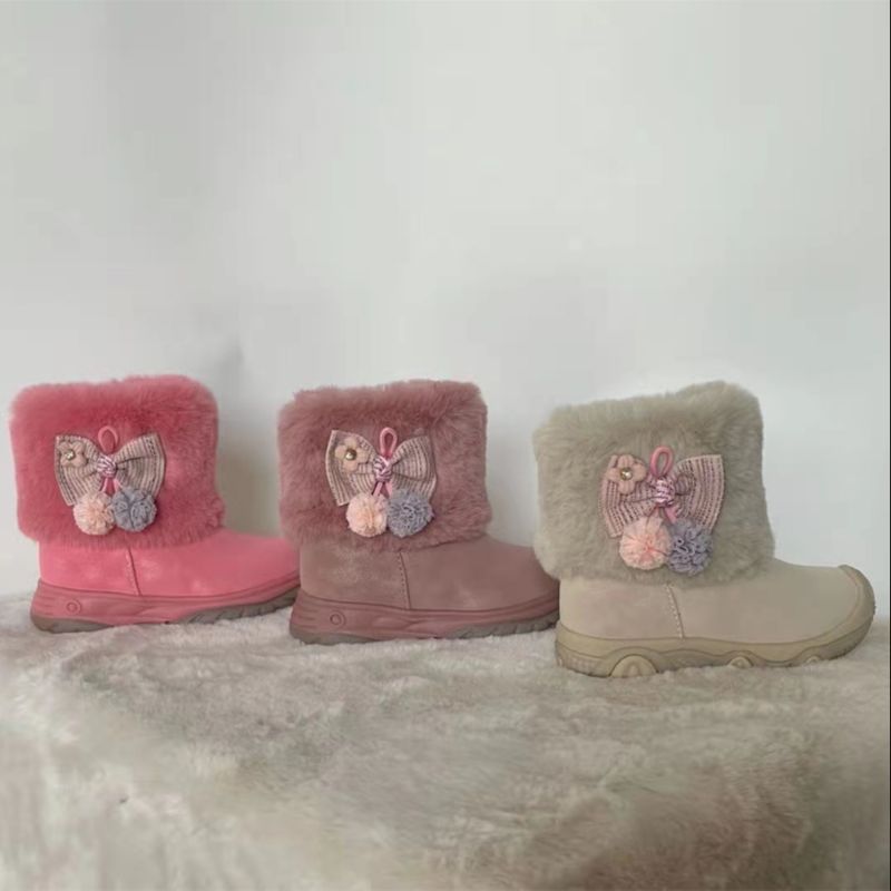 新款潮鞋女童靴子批发百搭舒适软底休闲鞋儿童保暖鞋子30