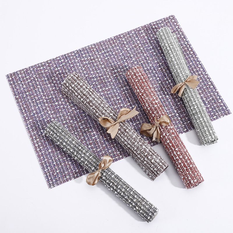 Placemat European Style PVC Western Food Heat Insulation Pad Rectangular Coaster Bowl Mat thumbnail