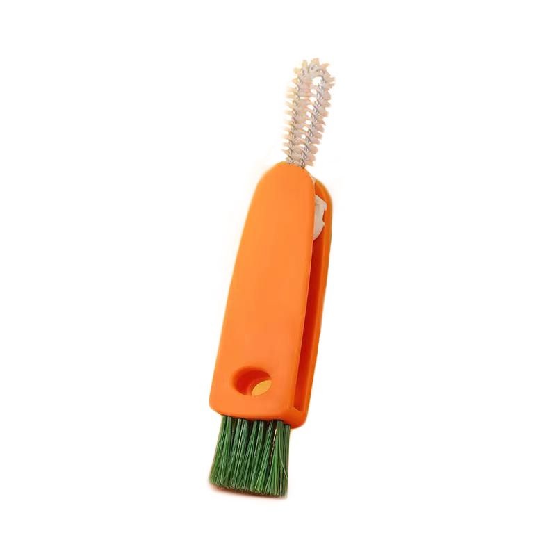 Creative carrot cup brush, three-in-one cup lid cleaning brush, nipple crevices and grooves cleaning, no blind spots brush Item Picture