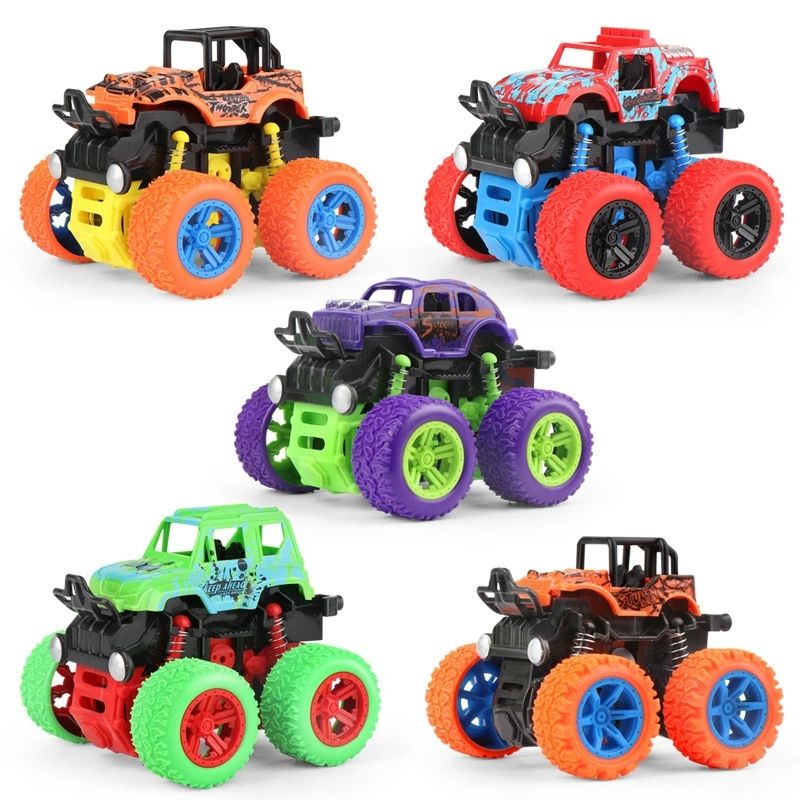 Car toy inertia pull back off-road vehicle cross-border dump car model four-wheel drive stunt children's toy car Specification drawing