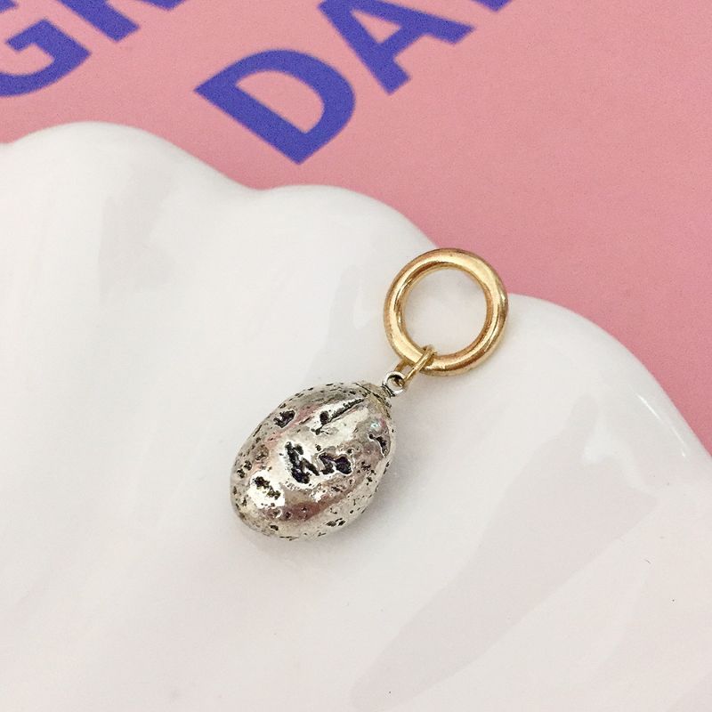 Designer metal circle silver stone earrings with natural texture patterns, small stone circle earrings, fashionable and elegant earrings