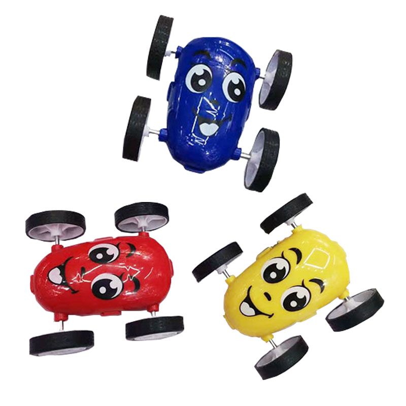 Smiling face double-sided inertial cart, street stall toys, children's toys details Picture