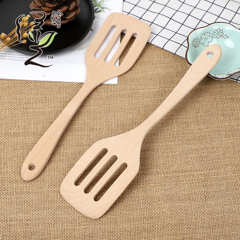 Beech wood spatula 30*7.8CM non-stick pan spatula, household non-stick pan spatula, wooden spoon, high-temperature resistant wooden cooking spatula details Picture