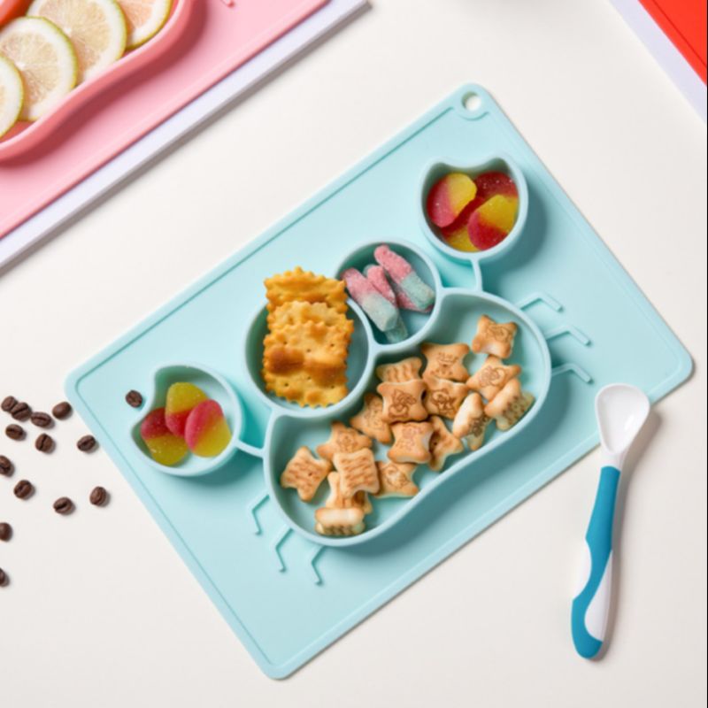 Crab silicone dinner plate pad suction cup details Picture