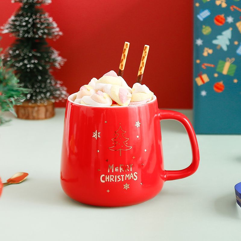 Christmas 55-degree constant temperature cup, ceramic mug, smart heating coaster, lid, spoon handle, universal set, personal business gift box Specification image