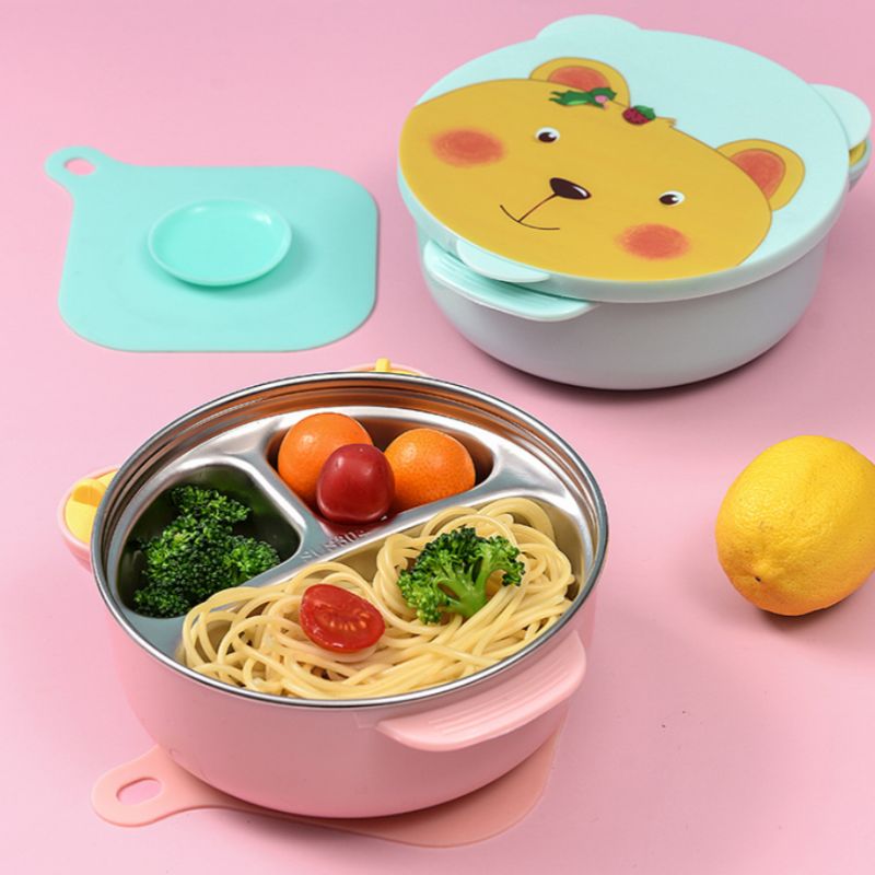 Stainless steel grid suction cups for baby dinner plates details Picture