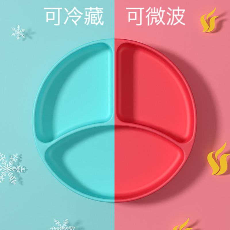 Large-capacity silicone anti-drop baby food bowls and children's tableware Item Picture