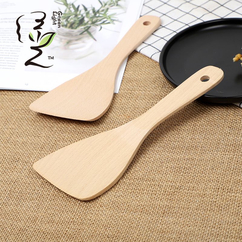 Beech wood 22*7.5CM wooden spatula, non-stick pan spatula, household non-stick pan spatula, wooden spoon, high-temperature resistant wooden cooking spatula Specification drawing