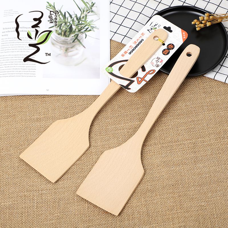 Beech wood 34*7.5CM wooden spatula, non-stick pan spatula, household non-stick pan spatula, wooden spoon, high-temperature resistant wooden cooking spatula full figure