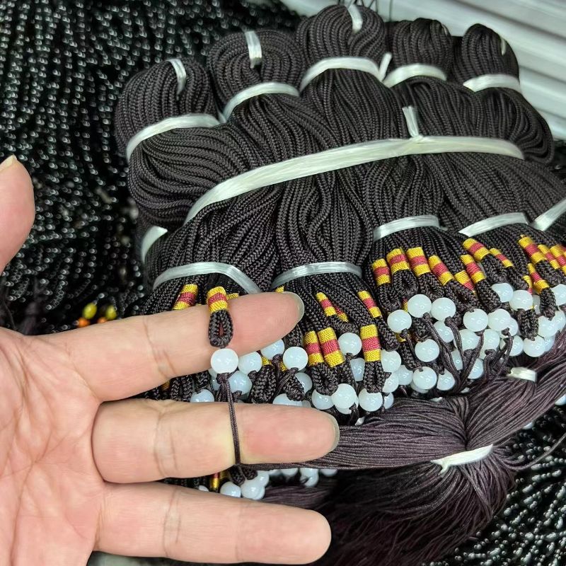 Hand Woven An 8 Centimetre Pearl Simple Handle Piece Red Brown Multi-Color Rope details Picture