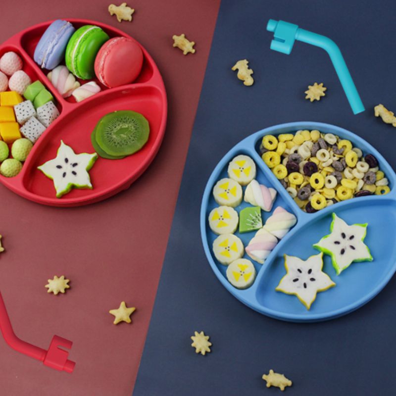 Large-capacity silicone anti-drop baby food bowls and children's tableware details Picture