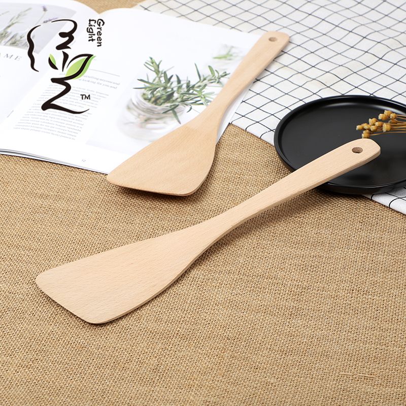 Beech wood 32*7.8CM wooden spatula, non-stick pan spatula, household non-stick pan spatula, wooden spoon, high-temperature resistant wooden cooking spatula Specification drawing