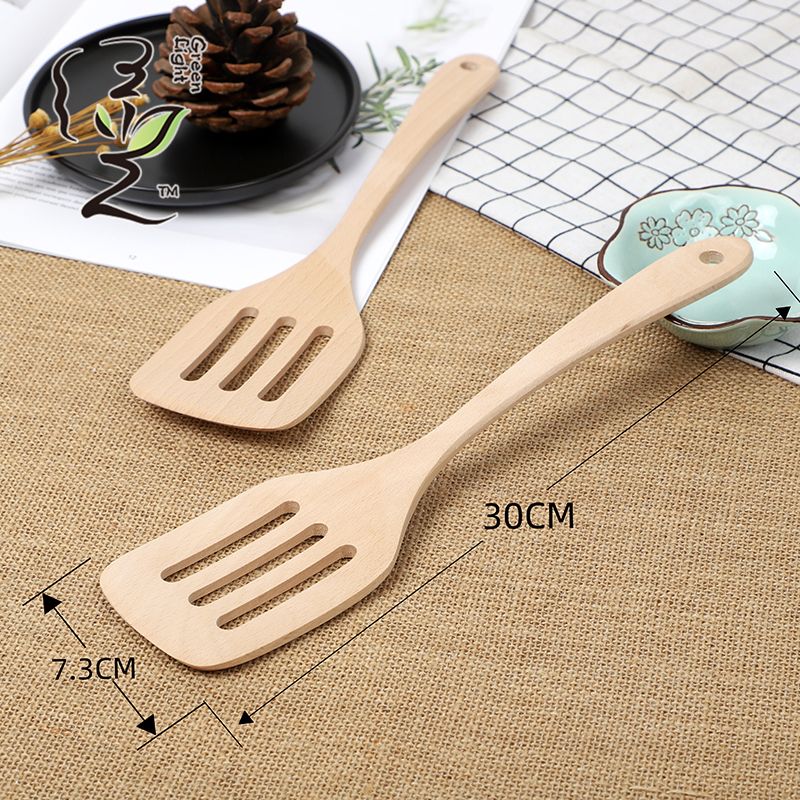 Beech wood spatula 30*7.8CM non-stick pan spatula, household non-stick pan spatula, wooden spoon, high-temperature resistant wooden cooking spatula Application Scenario