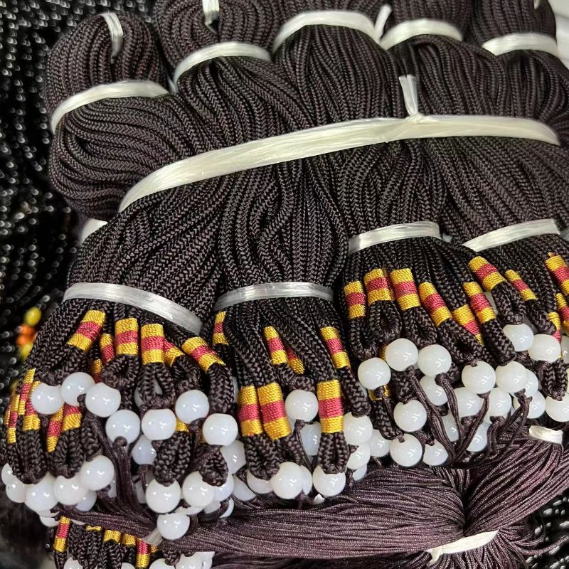 Hand Woven An 8 Centimetre Pearl Simple Handle Piece Red Brown Multi-Color Rope Application Scenario