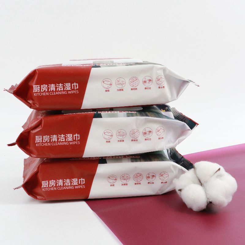 厨房湿巾/清洁湿巾/湿巾白底实物图