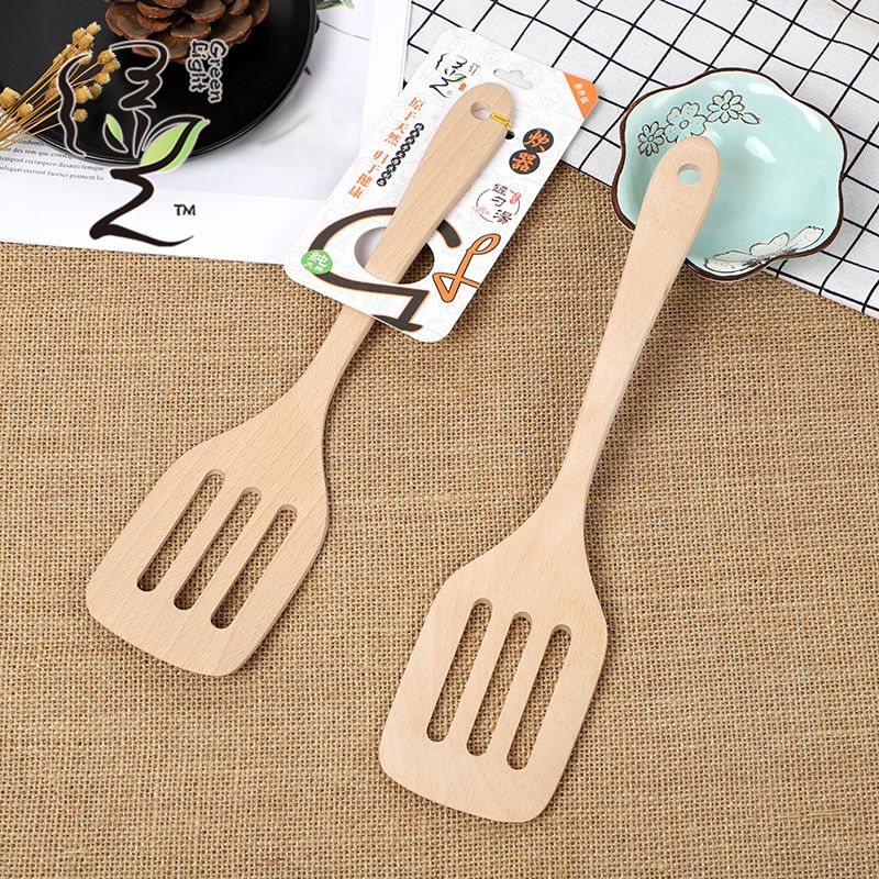 Beech wood spatula 30*7.8CM non-stick pan spatula, household non-stick pan spatula, wooden spoon, high-temperature resistant wooden cooking spatula full figure