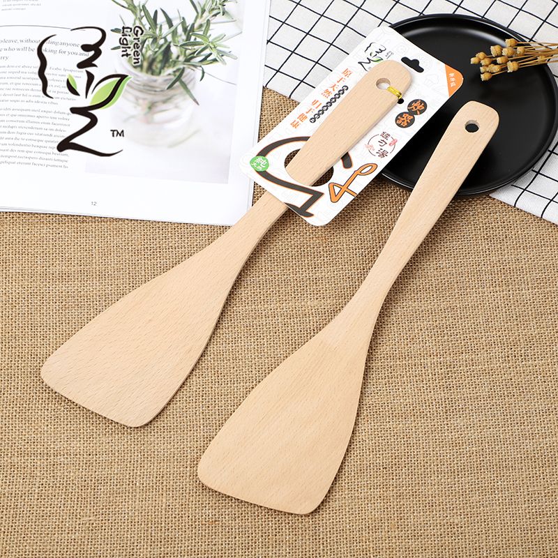 Beech wood 32*7.8CM wooden spatula, non-stick pan spatula, household non-stick pan spatula, wooden spoon, high-temperature resistant wooden cooking spatula full figure